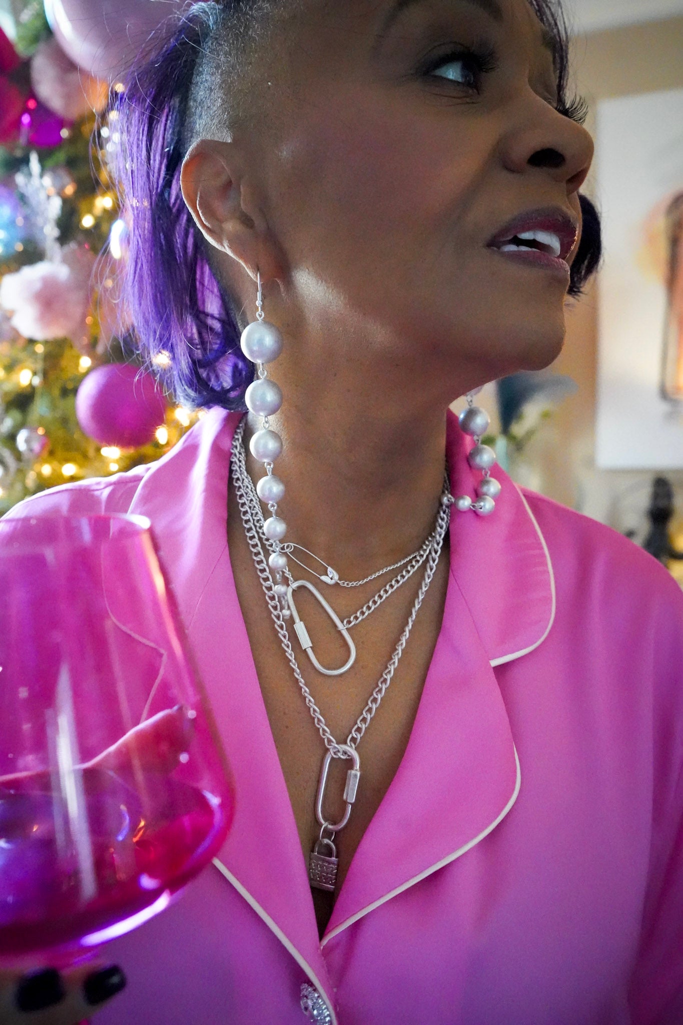Lock and Safety layered necklace