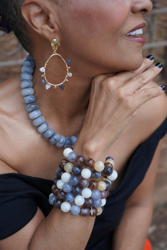 Charcoal Drop Bracelet Set