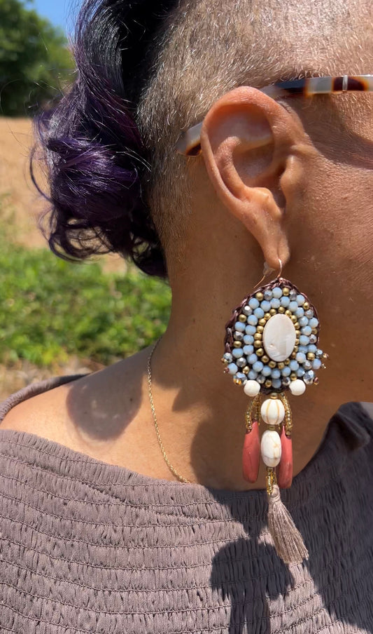 Chocolate Drop Beaded Earring